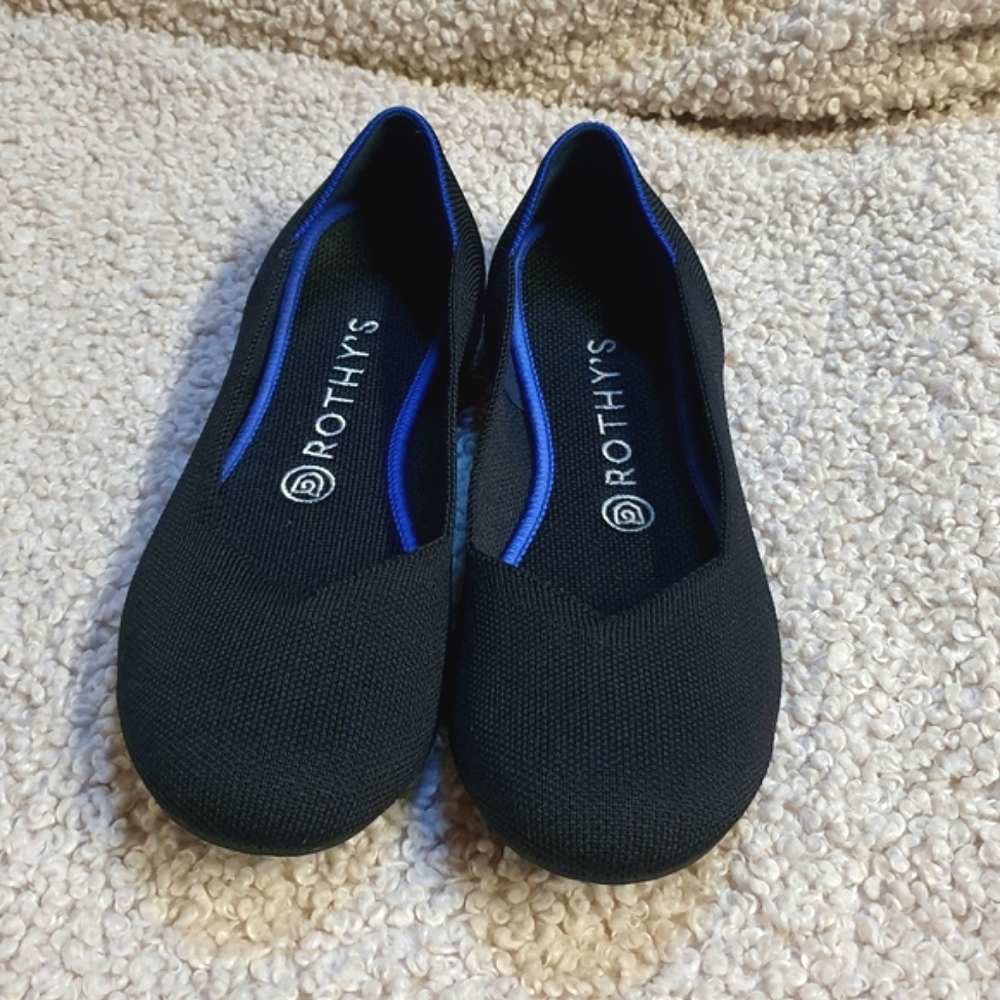 ROTHYS Flats The Flat Rounded Toe Black size 8.5